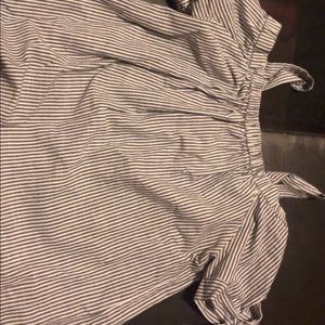 off the shoulder stripe shirt